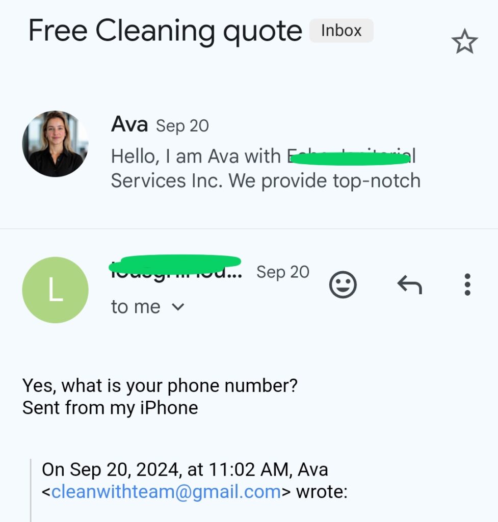 Appointment secured from B2B lead using our lead generation and follow-up services