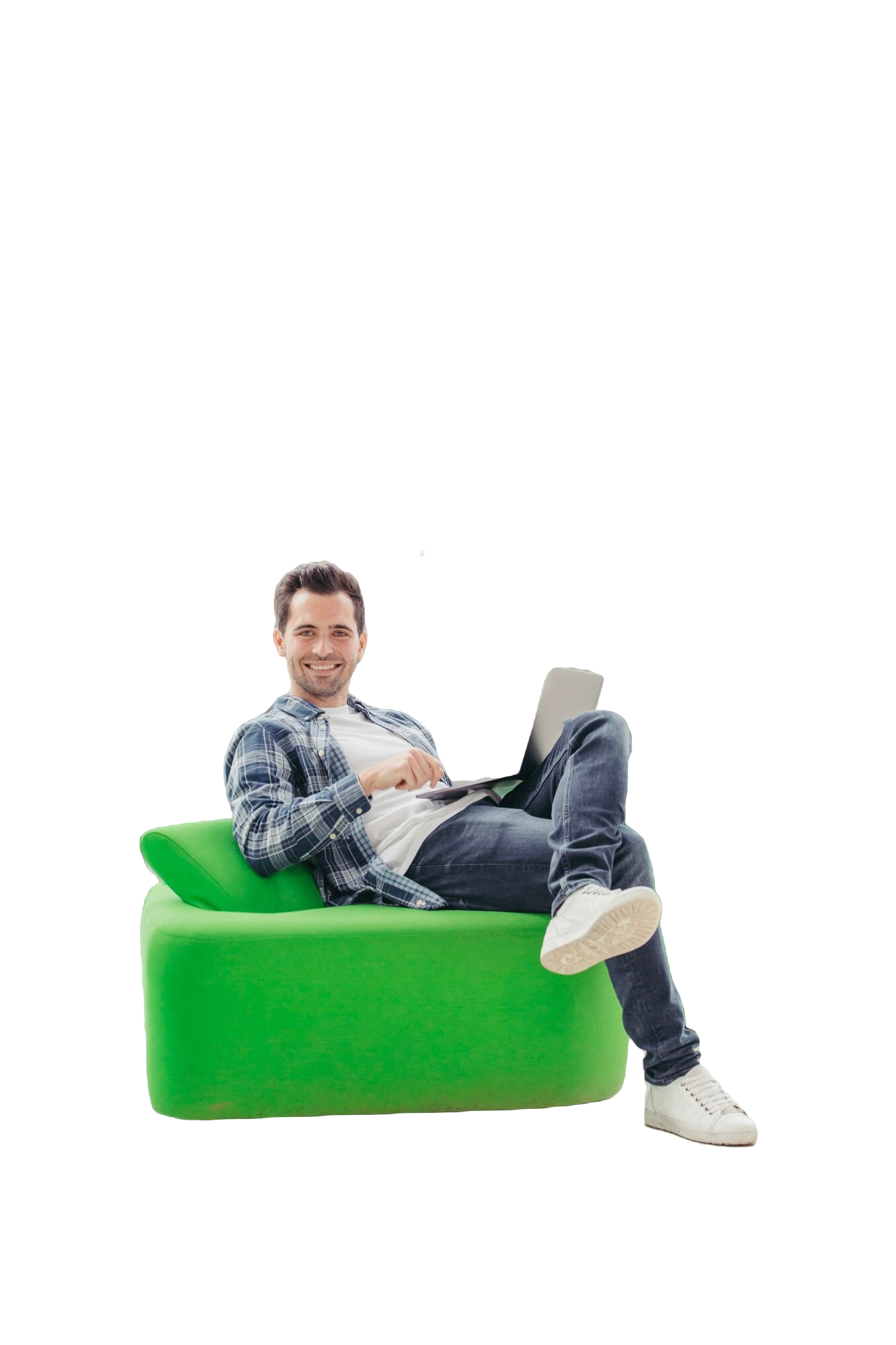 Business owner relaxed after successful B2B lead generation and appointment setting services